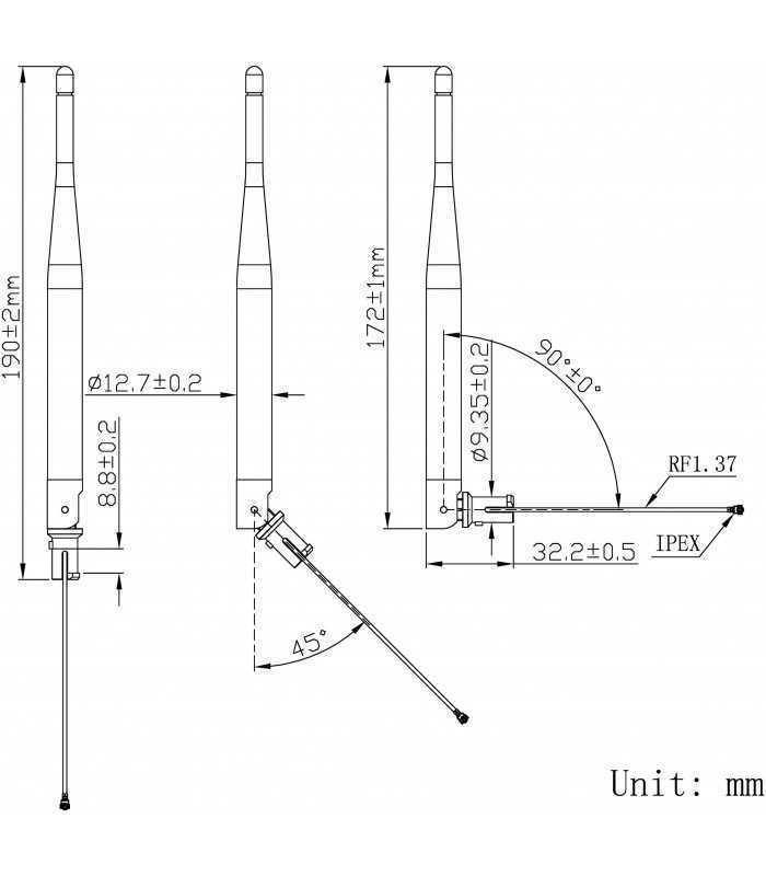 antena wifi 5dbi lineare 50ω 240024835mhz tata rp sma sr passives wifi ant410 2