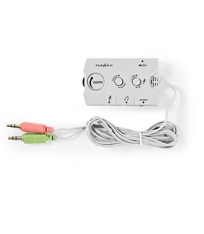 audio switch comutator audio analogic nedis jack 2x 35 mm tata 3x 35 mm mama 25 mm mama gri 3