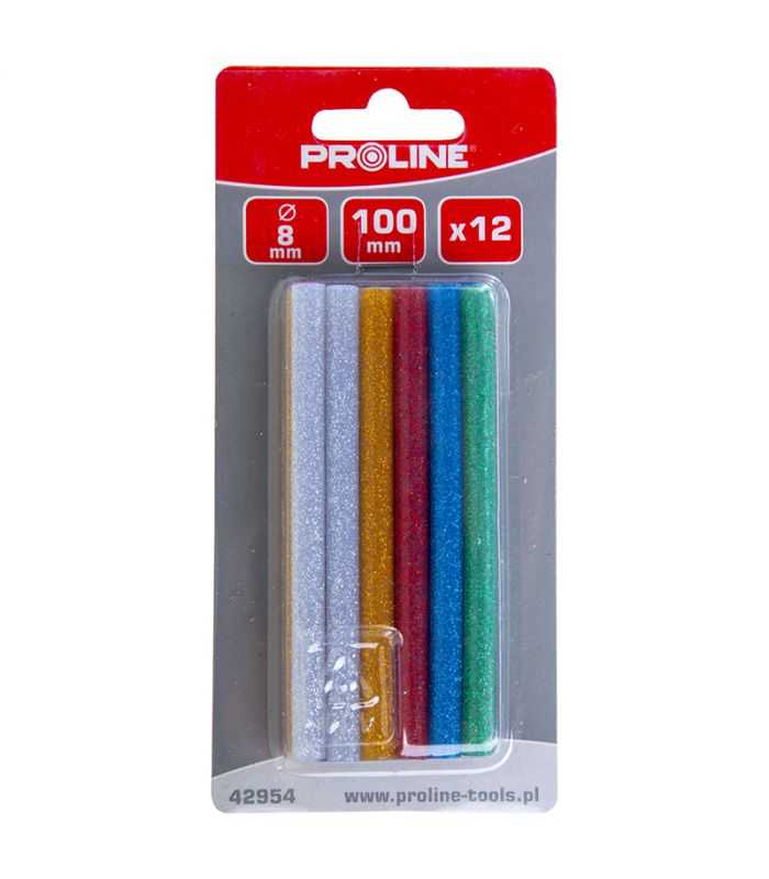 Baghete silicon color sclipici 8x100mm 12buc PROLINE