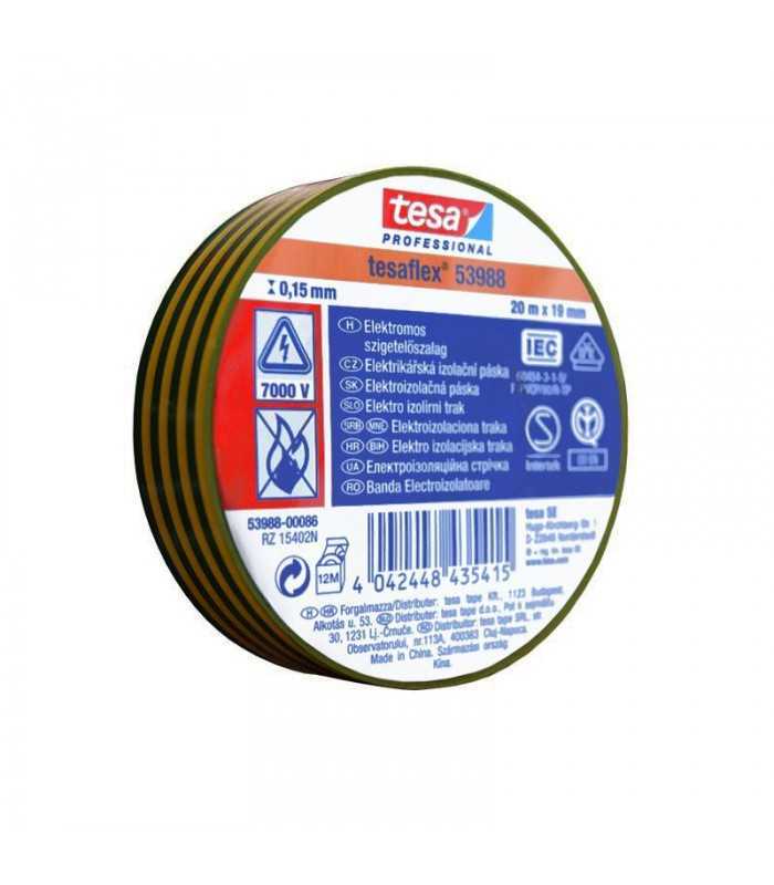 Banda 20m izolatoare TESAFLEX galben/verde