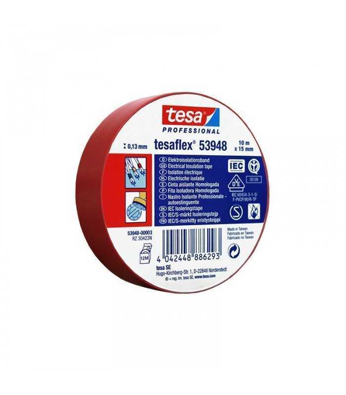 Banda adeziva izolatoare 10m rosu Tesa
