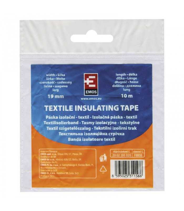 banda adeziva izolatoare textila 10m x 19mm negru f6910 emos 2