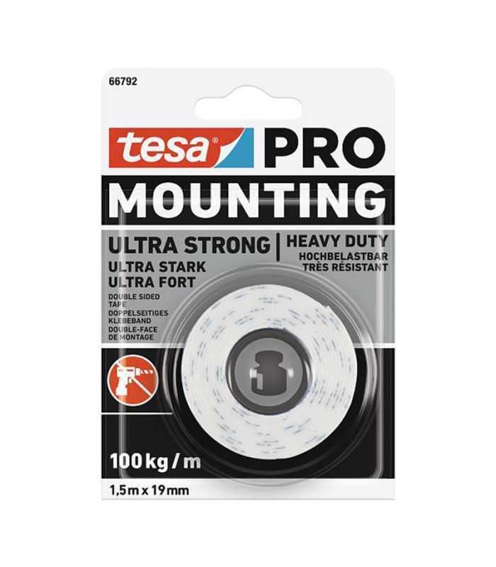 Banda dubluadeziva TESA 66792-00004 cu fixare Ultra Extrema 19mm x 1.5m