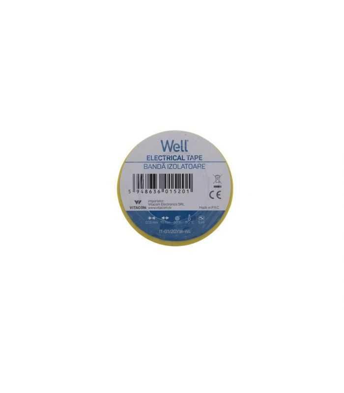 Banda izolatoare 19mm x 20m galben 1buc Well