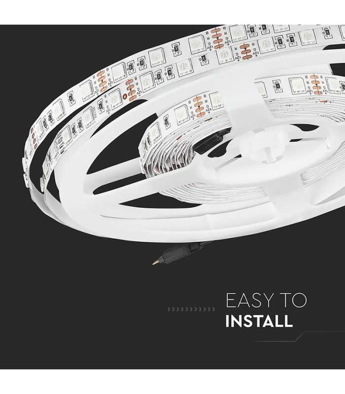 Banda Led 12v Smd5050 60led M 7w M 900lm Rgb Ip20 5m V Tac Sku 212120