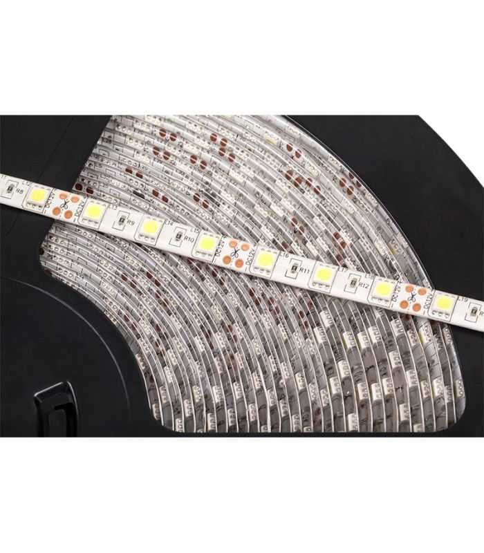 banda led 5050 ip65 6500k alb rece 660lm m 144w m 12v 1metru rebel 1