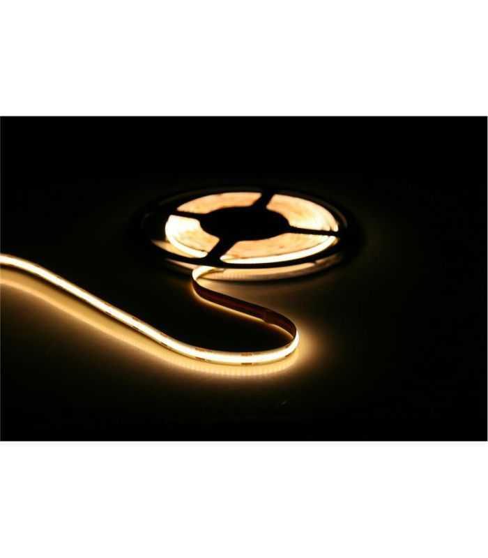 Banda Led Cob Well Lumina Calda 3000k 12v 360 Chip M 5m Cu Driver 24w