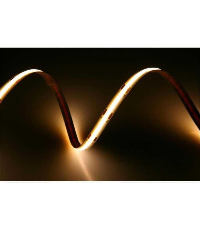 Banda Led Cob Well Lumina Calda 3000k 12v 360 Chip M 5m Cu Driver 24w