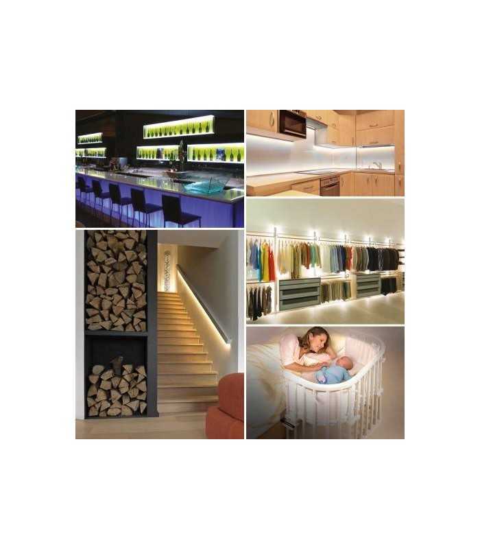 banda led cu senzor de miscare cu baterie 100cm alb cald 3000k phenom lighting 1