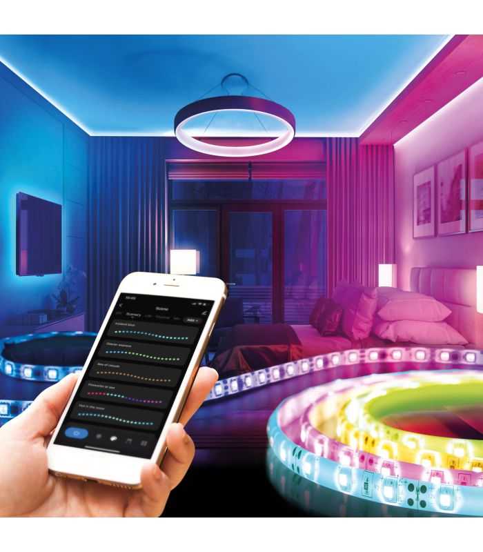 Banda LED inteligenta RGB SMD 30LED-uri/m 2x5m/pachet PHENOM