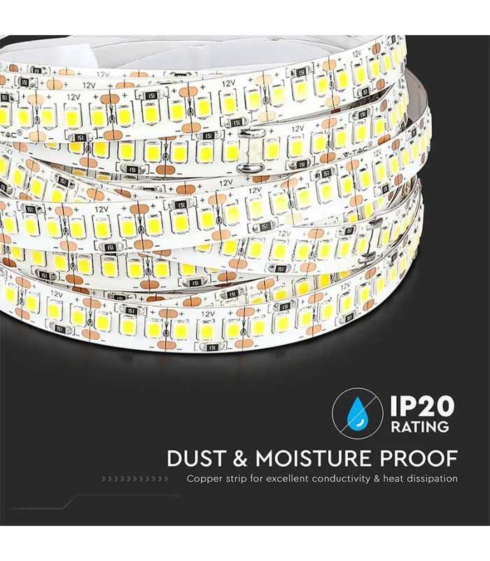 Banda Led Smd2835 12v 17w M 204led M 800lm M 4000k Ip20 5m V Tac Sku 212462
