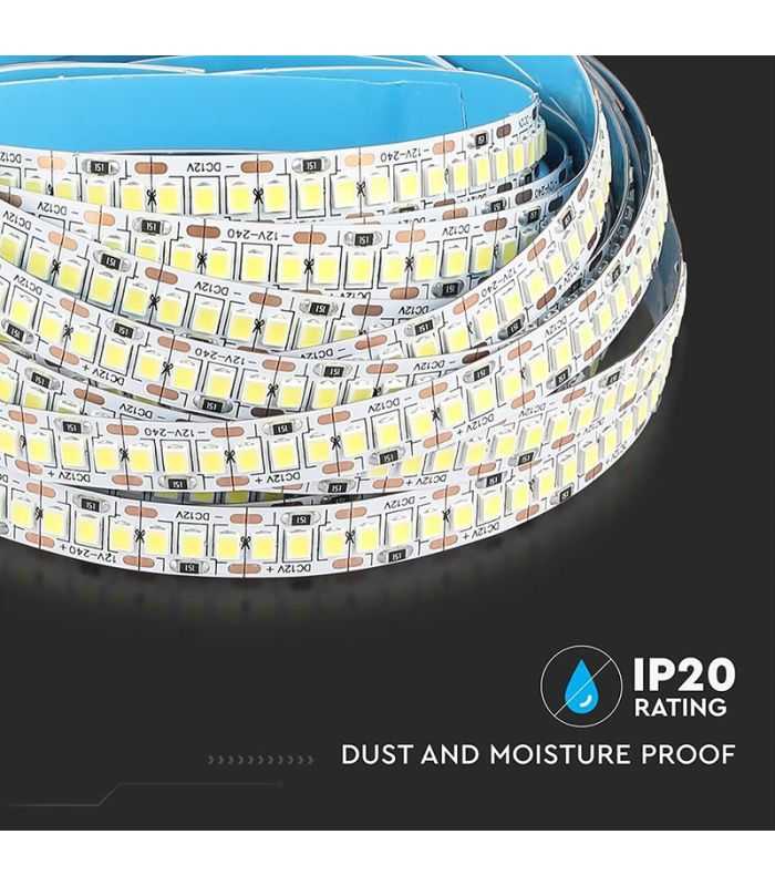 Banda Led Smd2835 12v 20w M 240led M 2000lm M 3000k Ip20 5m V Tac Sku 212164