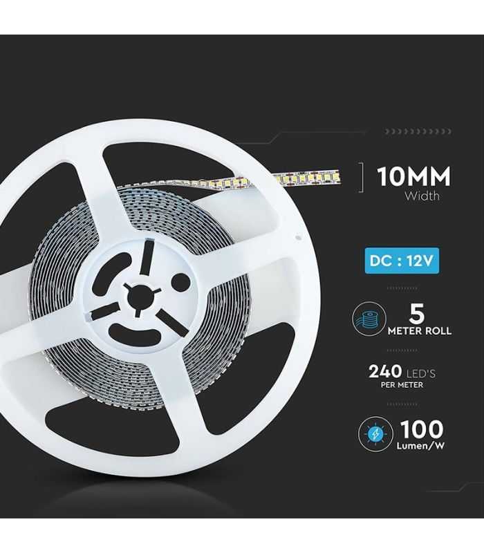 Banda Led Smd2835 12v 20w M 240led M 2000lm M 3000k Ip20 5m V Tac Sku 212164