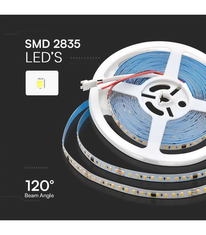 Banda Led Smd2835 Runnig 10w M 24v Ip20 Alb Rece 6500k 10m V Tac Sku 23609