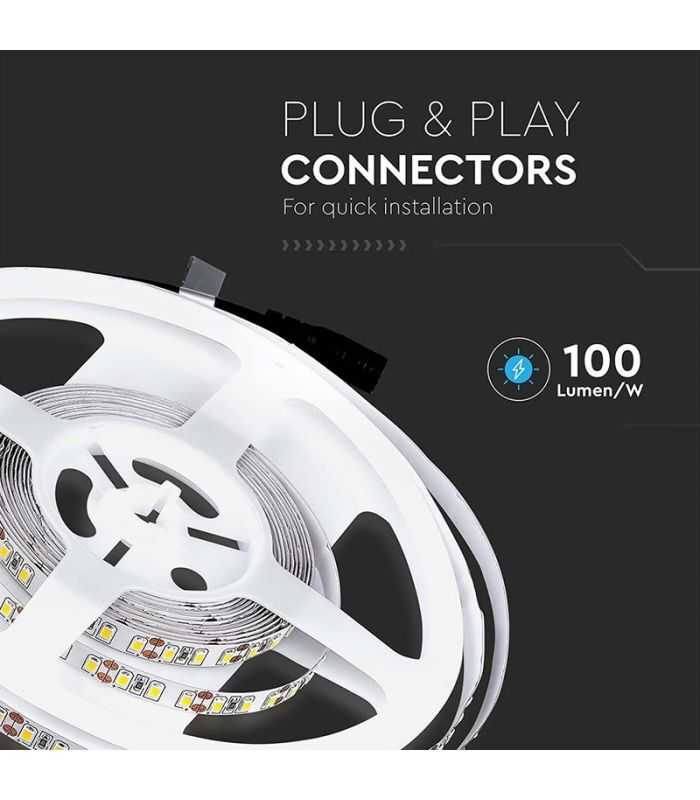 Banda Led Smd3528 120led M 6500k Ip20 5m V Tac Sku 212002