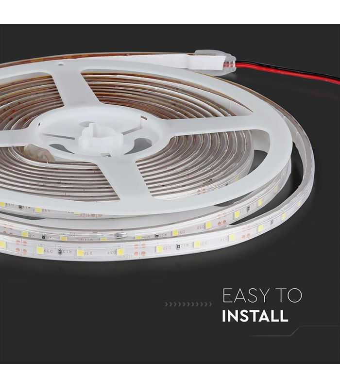 Banda Led Smd3528 12v 32w M 60led M 420lm M Albastru Ip65 5m V Tac Sku 212035