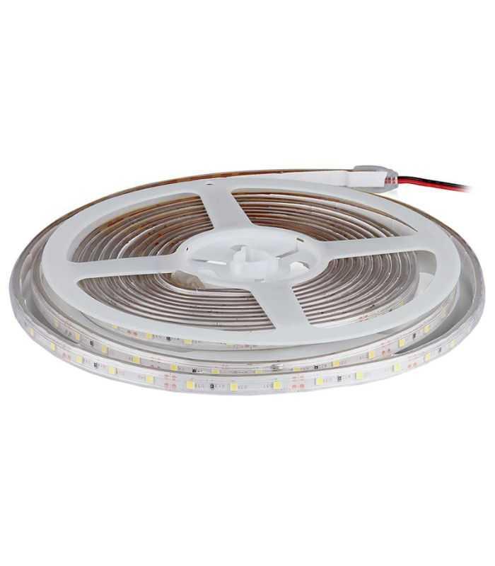 Banda LED SMD3528 12V 3.2W/m 60LED/m 420lm/m albastru IP65 5M V-tac SKU-212035