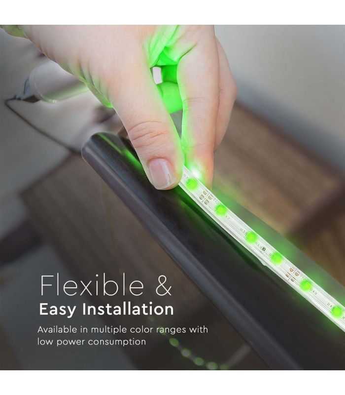 Banda Led Smd3528 12v 32w M 60led M Verde Ip65 5m V Tac Sku 212034