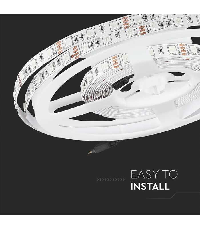 Banda Led Smd5050 60led M Galben Ip20 5m V Tac Sku 212156