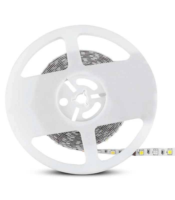 Banda Led Smd5050 60led M Rgb Alb Rece 6500k 12v Ip20 5m V Tac Sku 212159