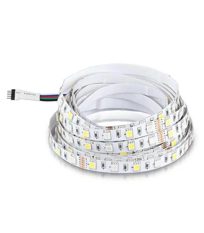 Banda Led Smd5050 60led M Rgb Alb Rece 6500k 12v Ip20 5m V Tac Sku 212159