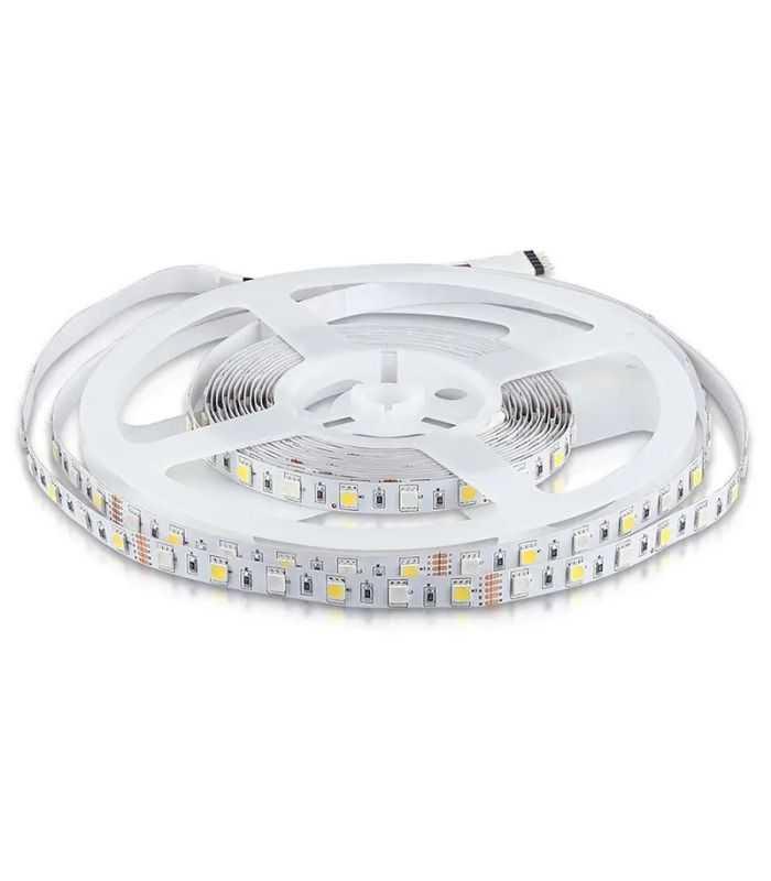 Banda LED SMD5050 60LED/m RGB +alb rece 6500K 12V IP20 5m V-TAC SKU-212159