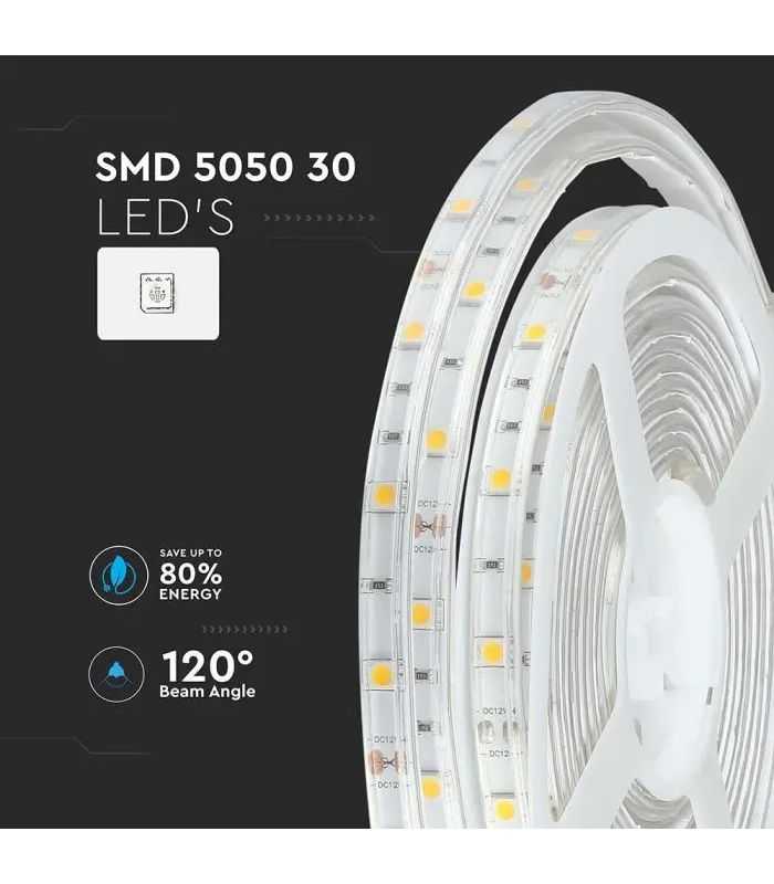 Banda Led Smd5050 Rgb 30led M 70lm M Ip65 5m V Tac