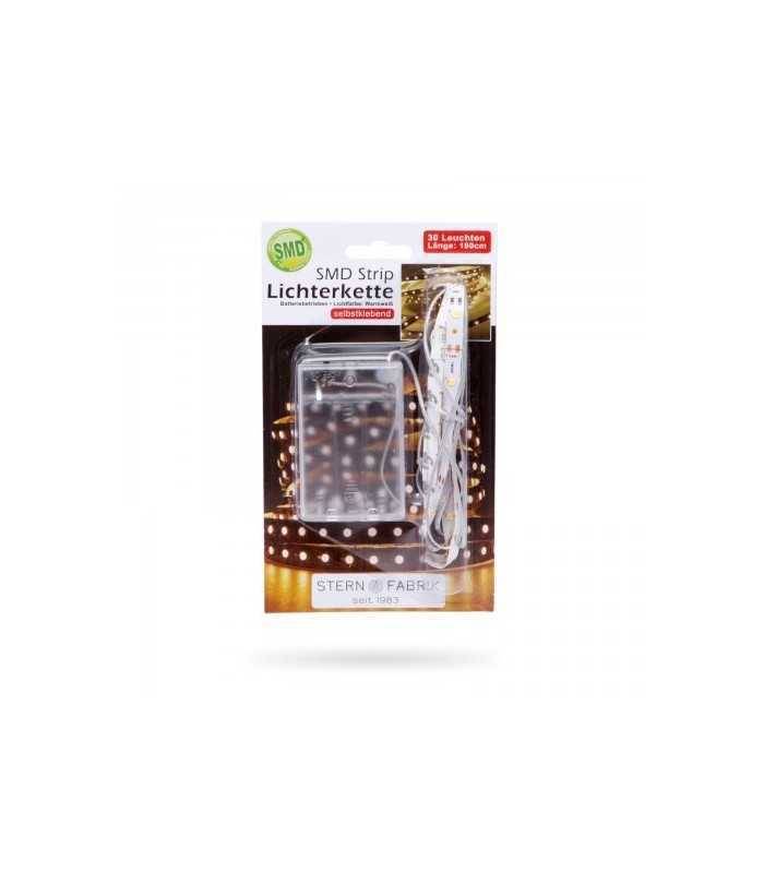 banda led x30 1m alb cald cablu 08m cu baterie 3x aa family decor 2