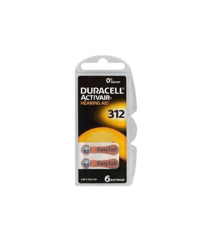 Baterii 312 ZA312 PR41 DURACELL auditive 1.45V ZINC-AIR 6buc