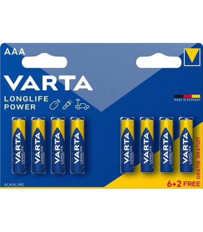 Baterii alcaline R3 AAA Longlife Power Varta 8buc/blister 4903/8-VARTA