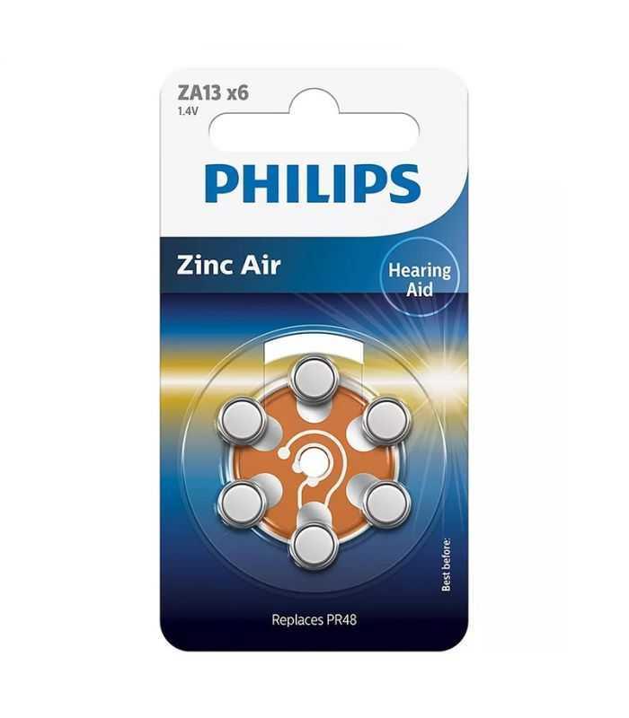 Baterii auditive ZA13 ZINC AIR blister 6buc PHILIPS