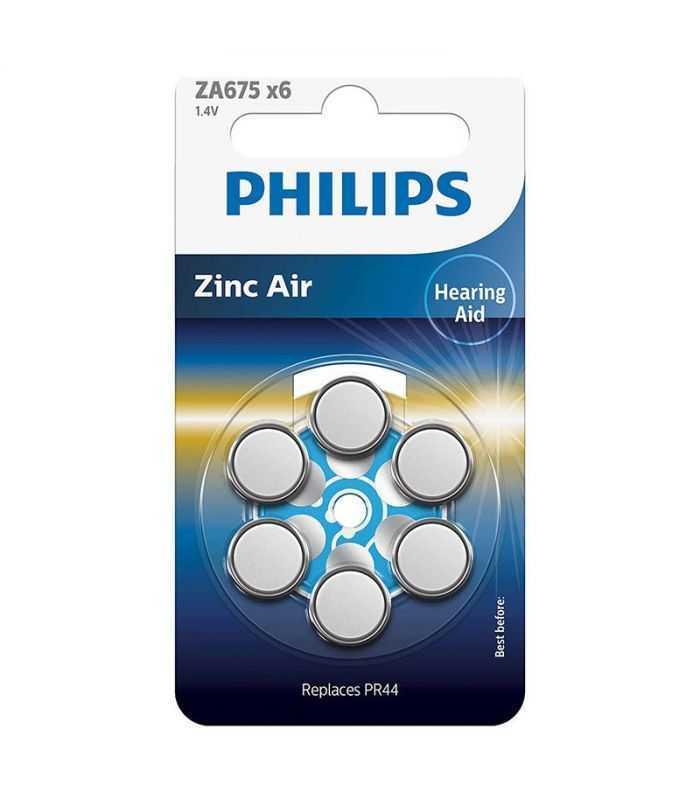 Baterii auditive ZA675 1.4V ZINC AIR blister 6buc PHILIPS ZA675B6A/00