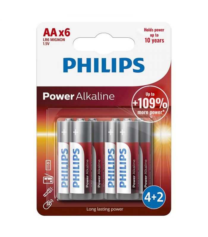Baterii POWER alkaline AA LR6 blister 6buc PHILIPS