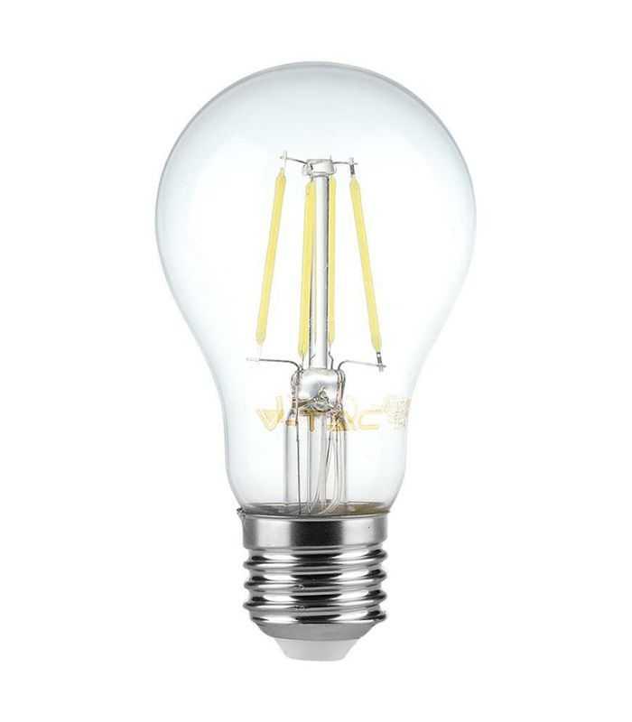 Bec A60 E27 FILAMENT LED 12W 1521lm 6500K alb rece V-tac SKU-217460