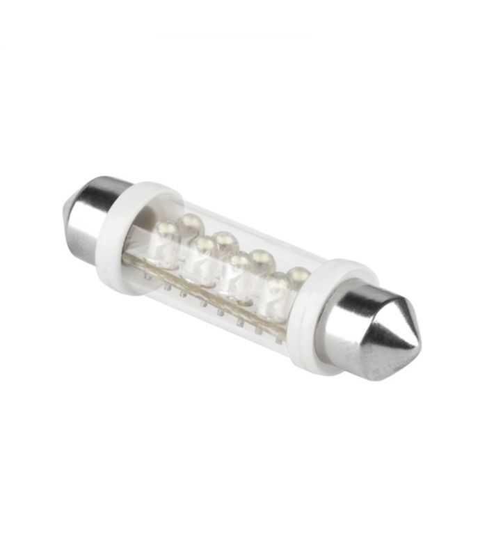 Bec auto 12V T10 42mm 8LED SV 8.5 lumina alba ZAR0078