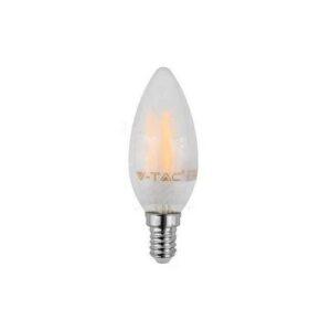 Bec cu filament LED E14 4W 6400K alb rece sticla mata V-TAC