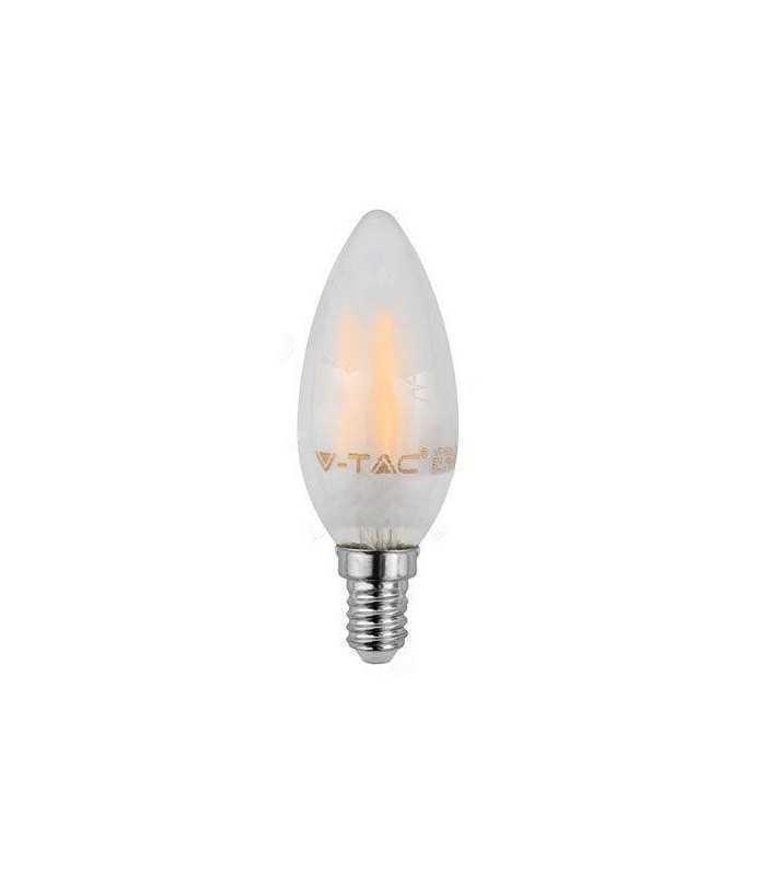 Bec cu filament LED E14 4W 6400K alb rece sticla mata V-TAC