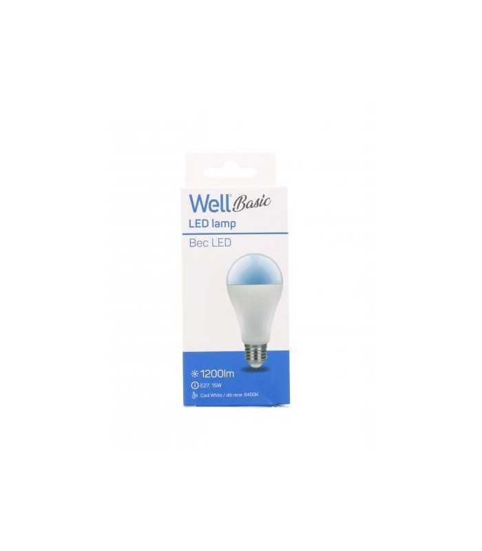 bec cu led a65 e27 15w 230v lumina rece basic well 1