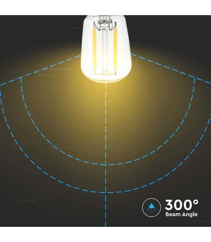 Bec E14 St26 Cu Filament Led 2w 6500k Alb Rece V Tac Sku 214445