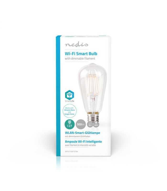 Bec Edison Wi Fi Smart Led Filament Bulb E27 St64 5w 500lm Nedis