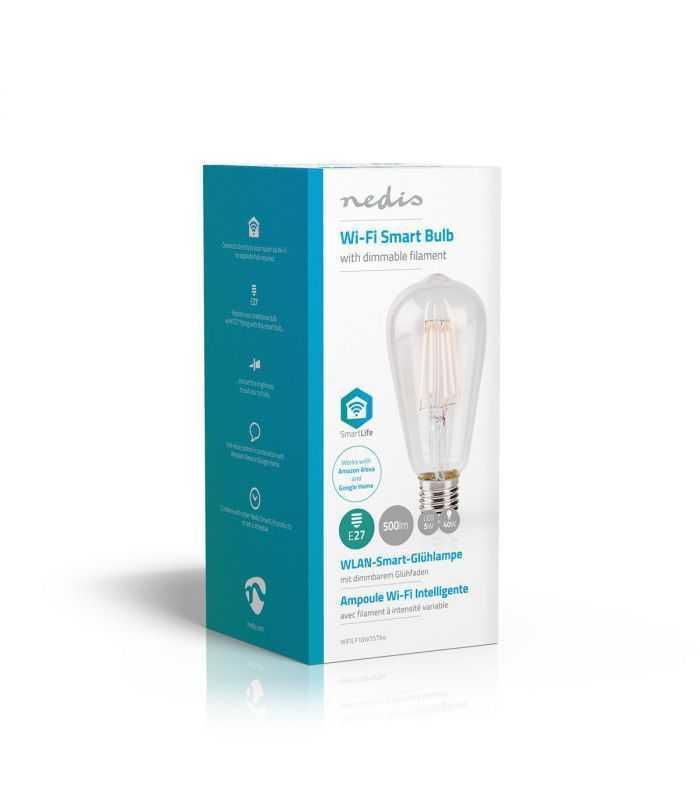 Bec Edison Wi Fi Smart Led Filament Bulb E27 St64 5w 500lm Nedis