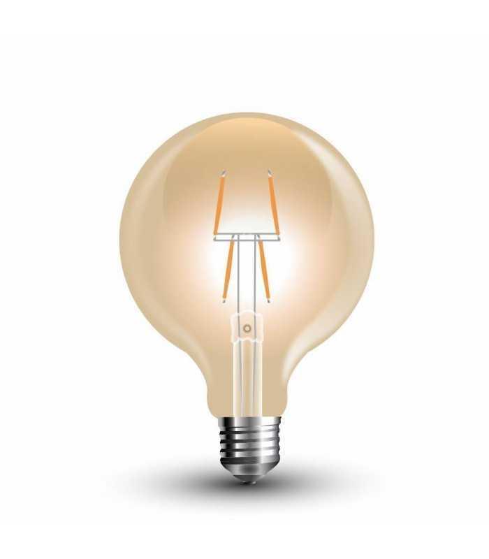 Bec LED 4W E27 G80 filament Amber 2200K V-TAC