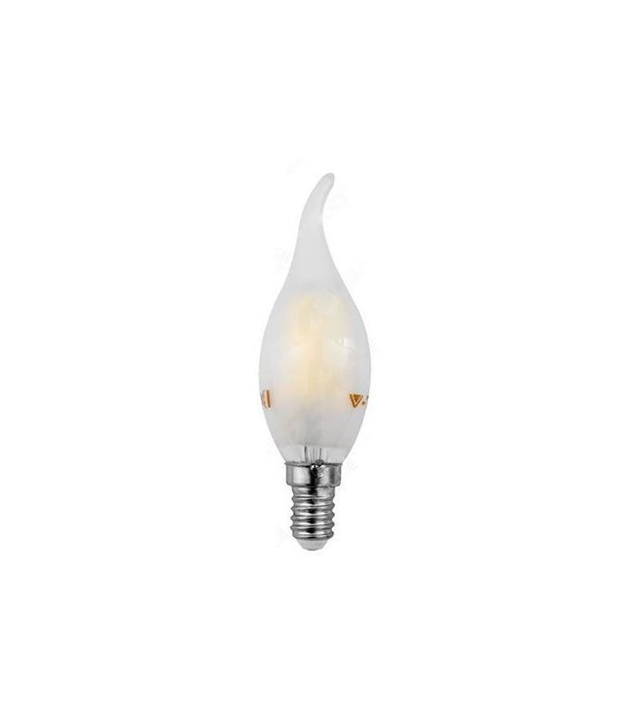 Bec LED cu filament LED E14 4W 6400K alb rece sticla mata V-TAC