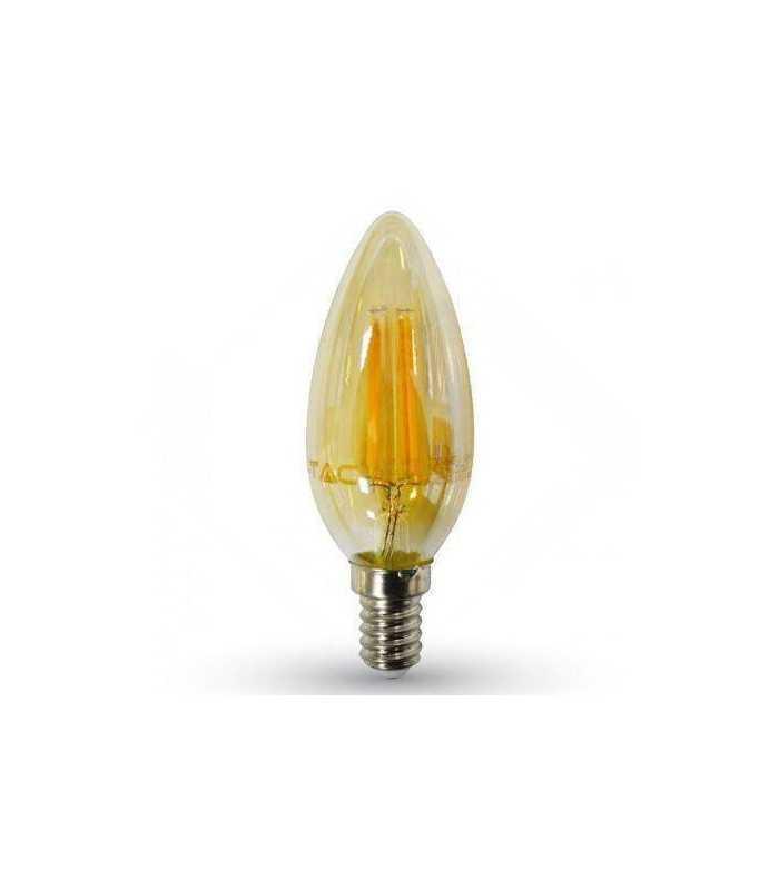 Bec LED E14 4W 2200K cu filament alb cald V-TAC