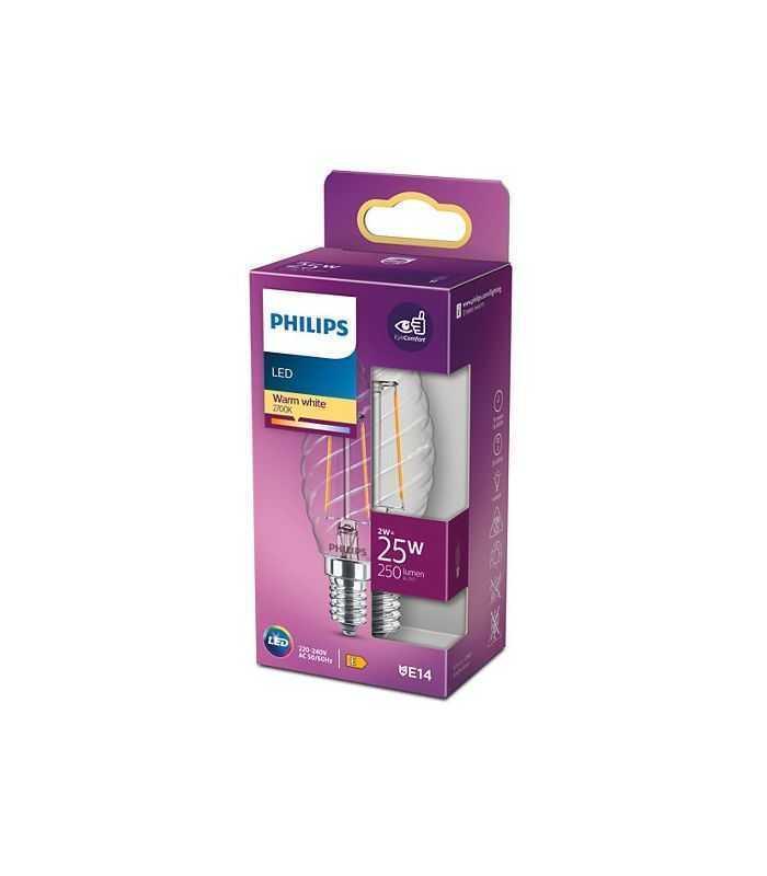 bec led filament philips lumanare st35 e14 2w 25w 250lm lumina calda 2700k 929001238555 1