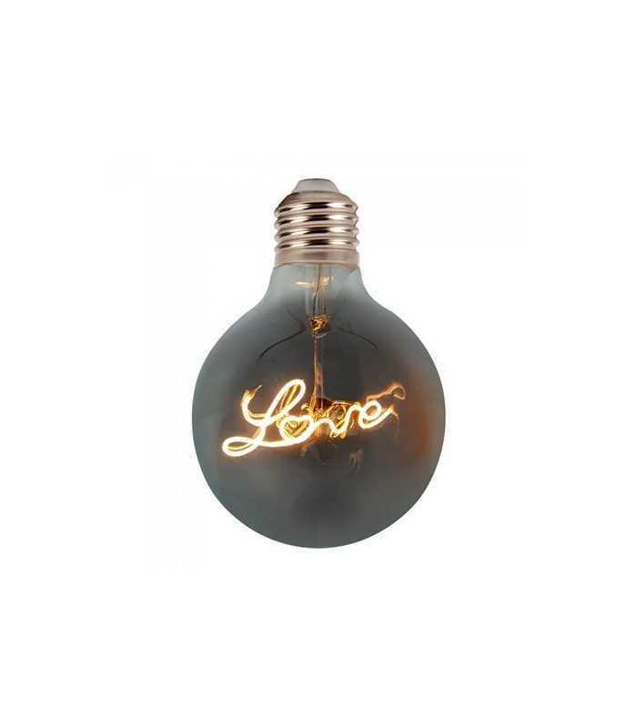 Bec LED G125 E27 5W 70lm cu filament 2200K alb cald model LOVE V-TAC 3 Bec LED G125 E27 5W 70lm cu filament 2200K alb cald model LOVE V-TAC