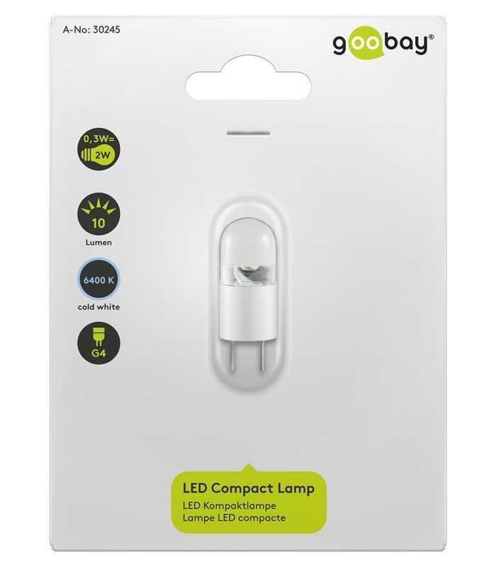 Bec Led G4 12v 03w Alb Rece 6400k 10lm 235x112 Mm Goobay 30245