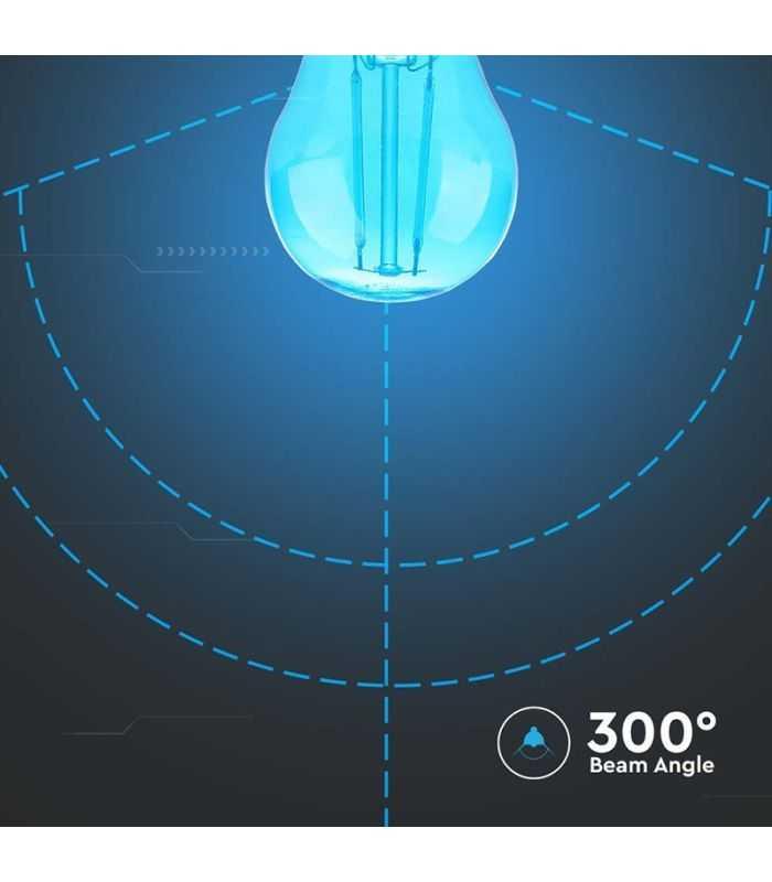 Bec Led G45 E27 2w Cu Filament Lumina Albastra V Tac Sku 217412