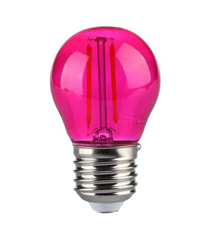Bec LED G45 E27 2W cu filament lumina roz V-tac SKU-217410