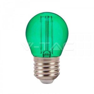 Bec LED G45 E27 2W cu filament lumina verde V-TAC